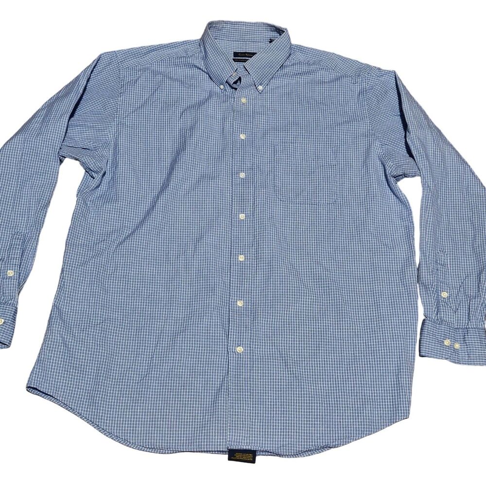 Club Room 80s Pinpoint Oxford Men's Long Sleeve Button Down Shirt Size XL Check